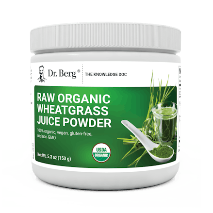 Organic Raw Wheatgrass Juice Powder (Lemon Flavor) | Dr. Berg